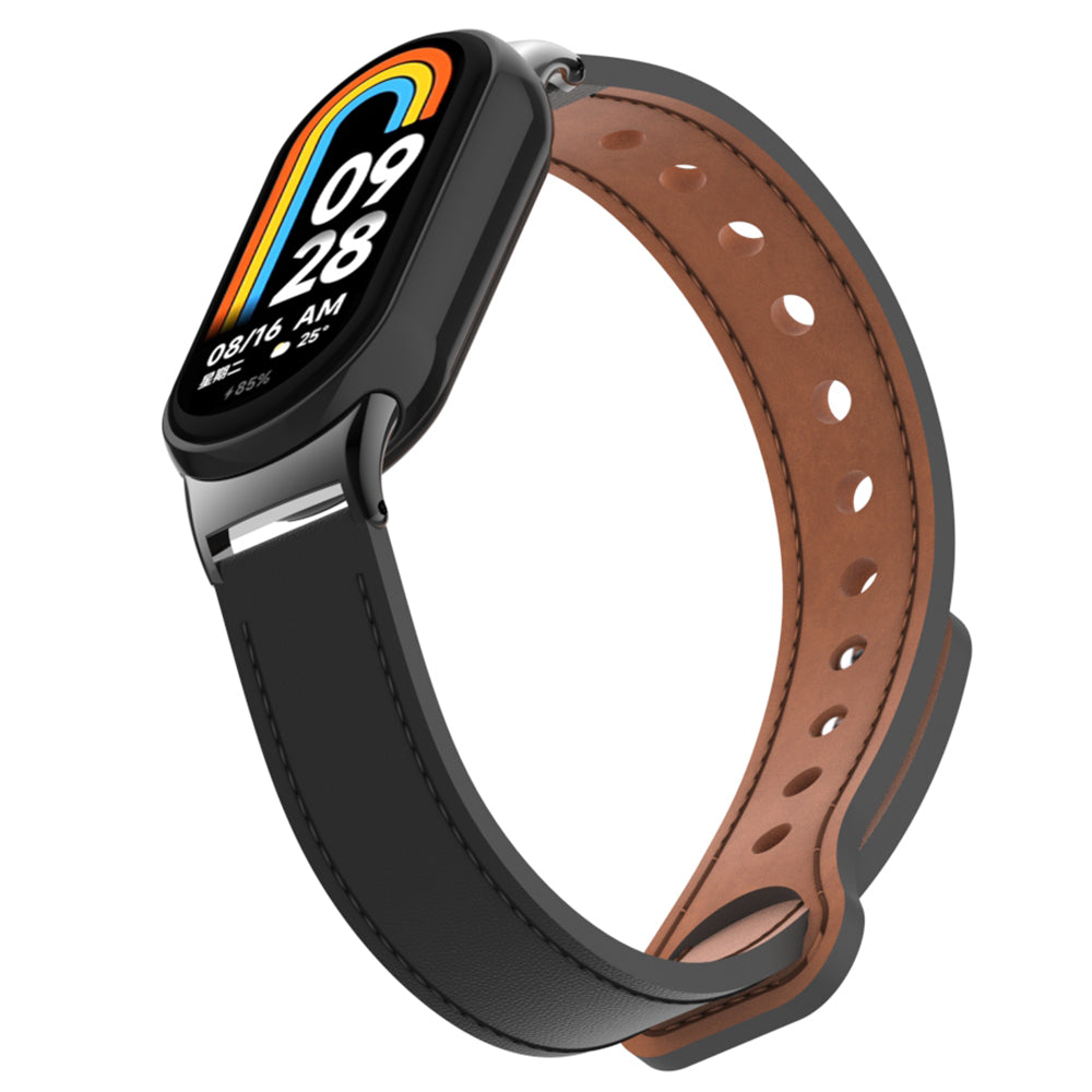 For Xiaomi Smart Band 8 Genuine Cow Leather Watch Band Strap Replacement with Connector For Xiaomi Smart Band 8 Genuine Cow Leather Watch Band Strap Replacement with Connector